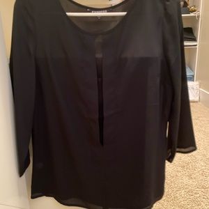 Express black sheer top